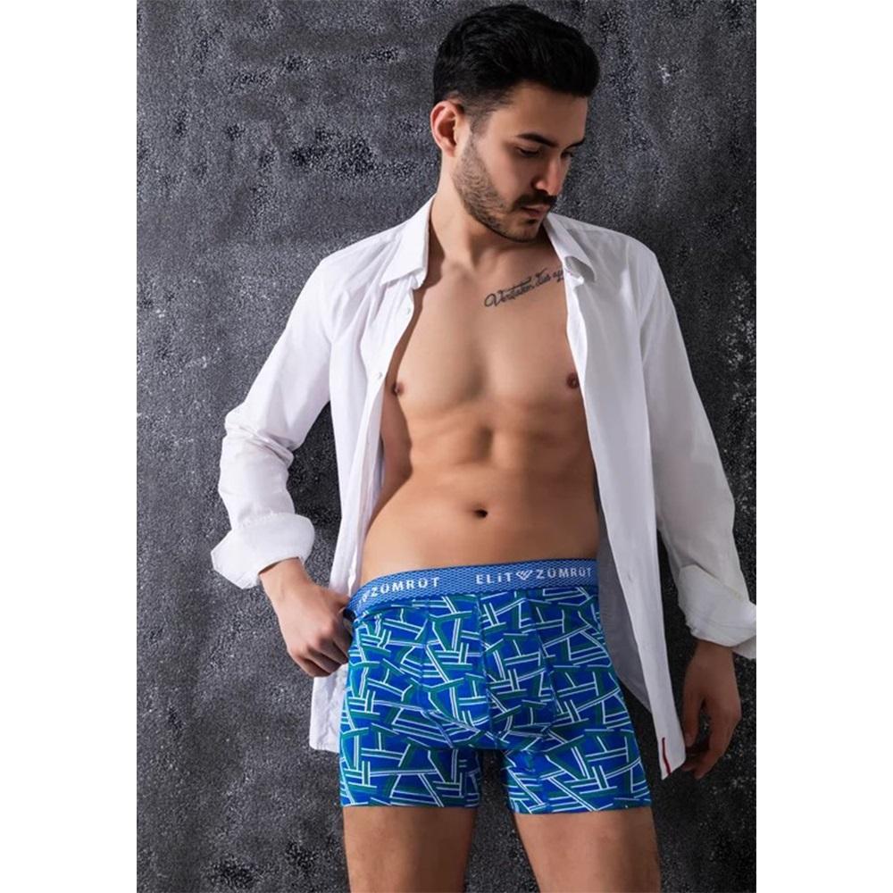 Elit Zümrüt Erkek Desenli Lüx Boxer S-2XL