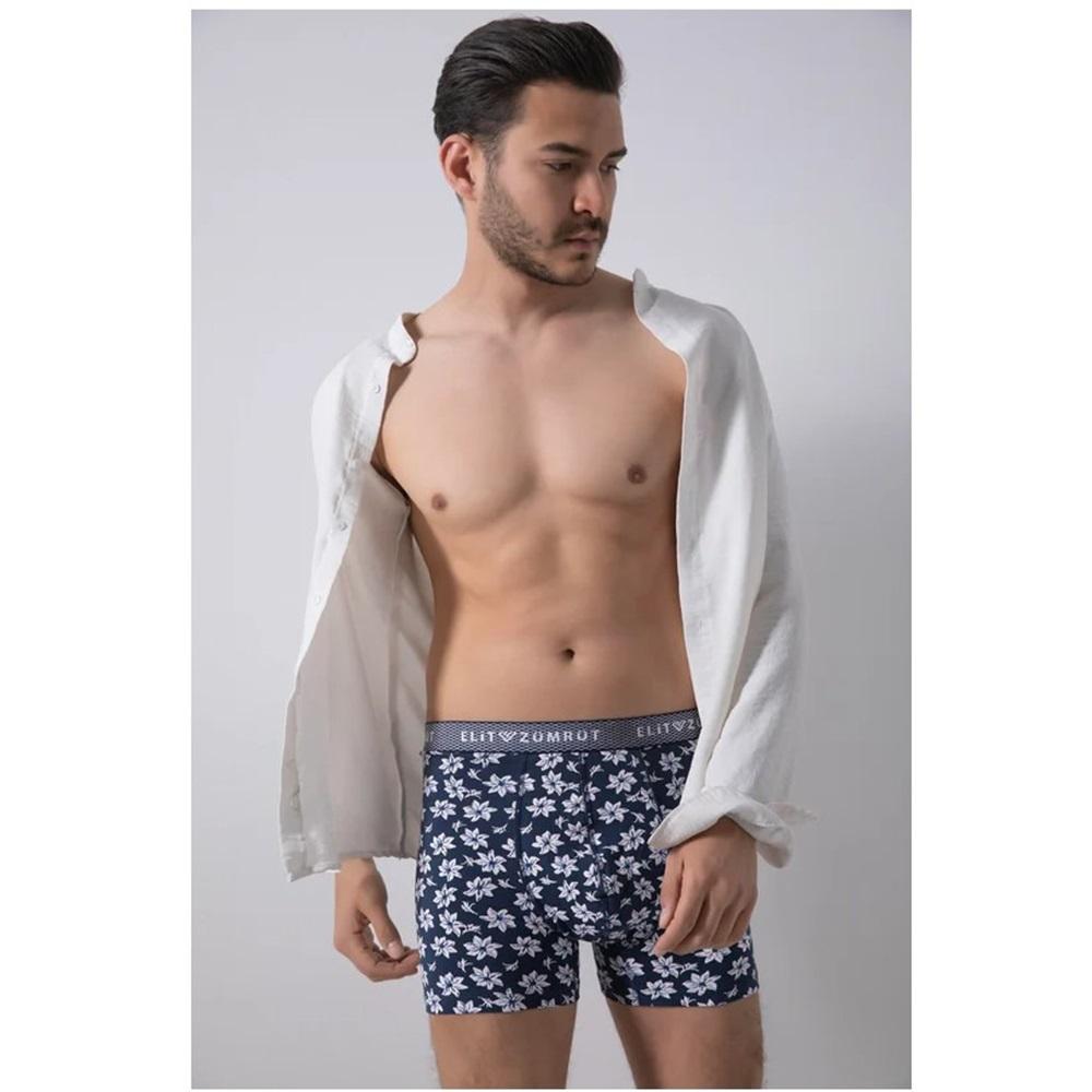 Elit Zümrüt Erkek Desenli Lüx Boxer S-2XL