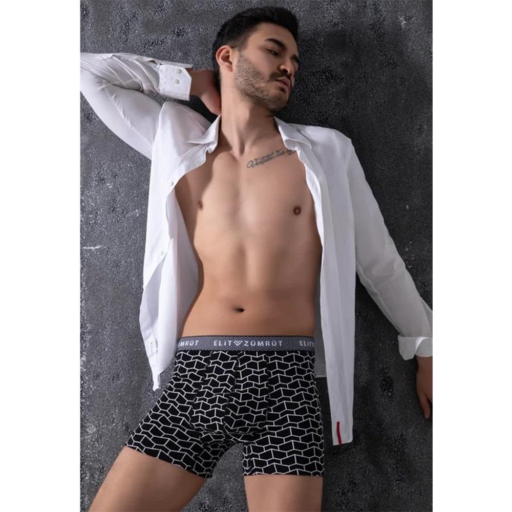 Elit Zümrüt Erkek Desenli Lüx Boxer S-2XL