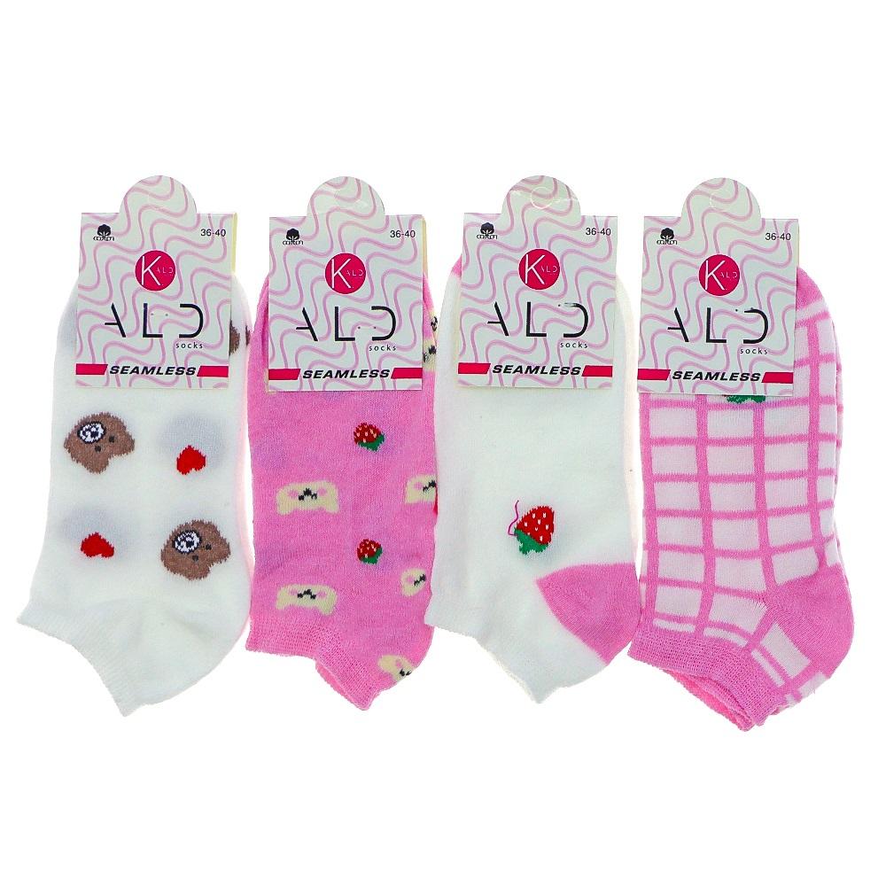 Kald Socks 1518 Bayan Likralı Dikişsiz Desenli Patik Çorap