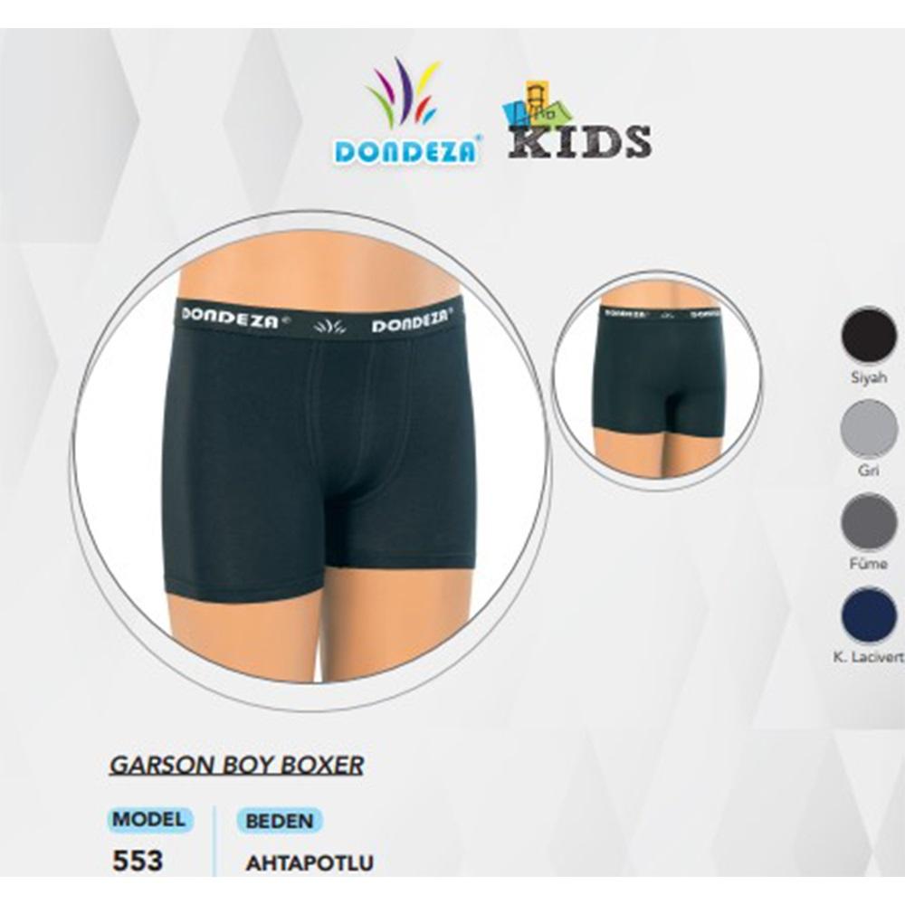 Dondeza 553 Erkek Çocuk Garson Ahtapotlu Düz Boxer