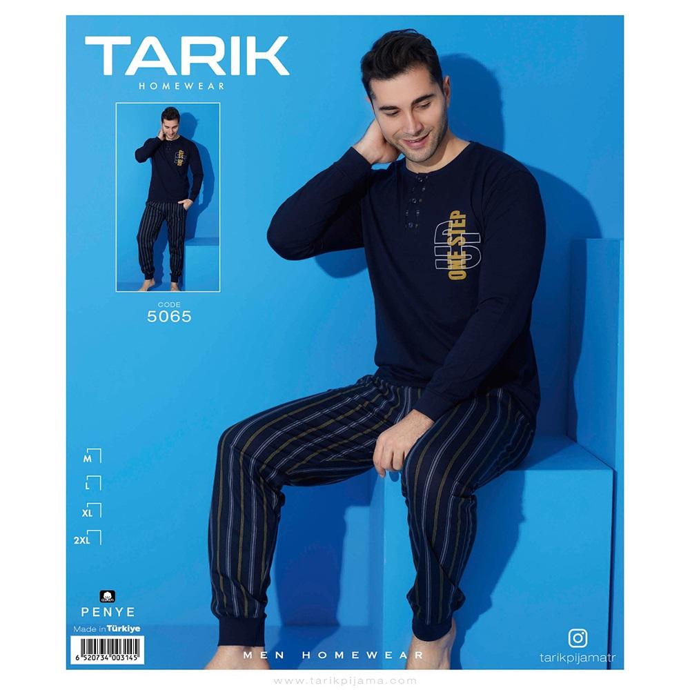 Tarık 5065 Erkek One Step Baskılı U Kol Penye Pijama Takımı M-2XL