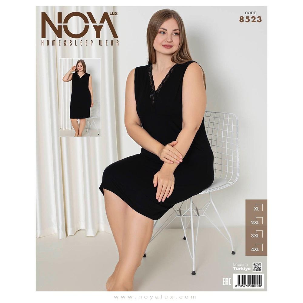 Noya Lüx 8523 Bayan Ring Viskon Battal Sıfır Kol Elbise Gecelik XL-4XL