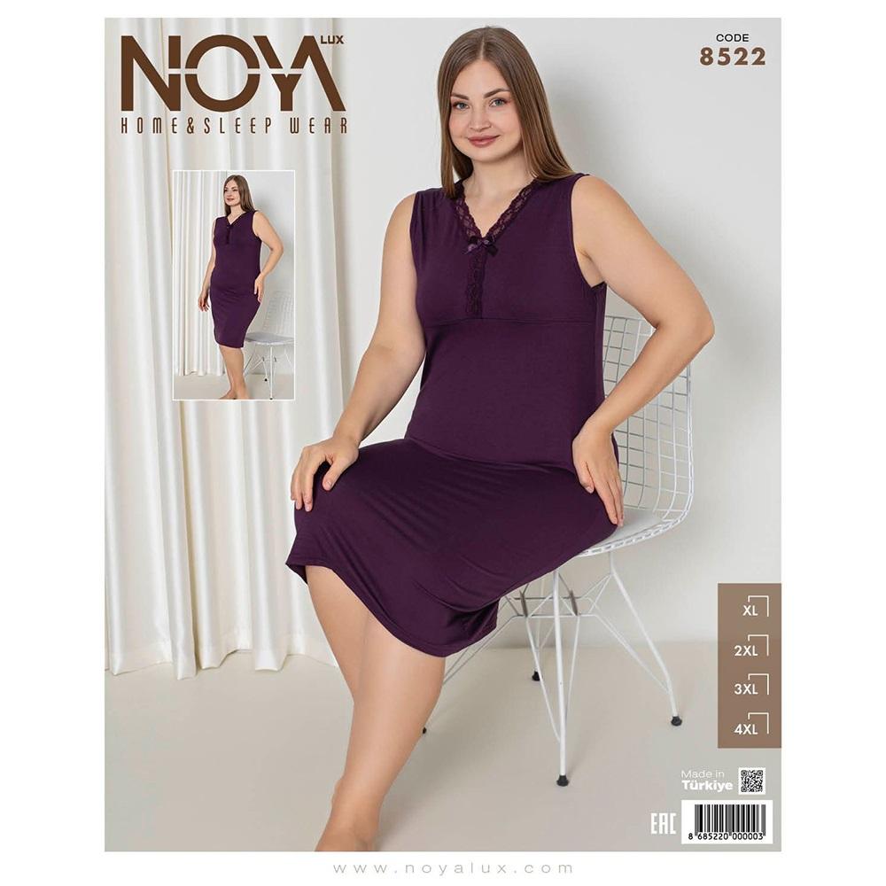 Noya Lüx 8522 Bayan Ring Viskon Battal Sıfır Kol Elbise Gecelik XL-4XL