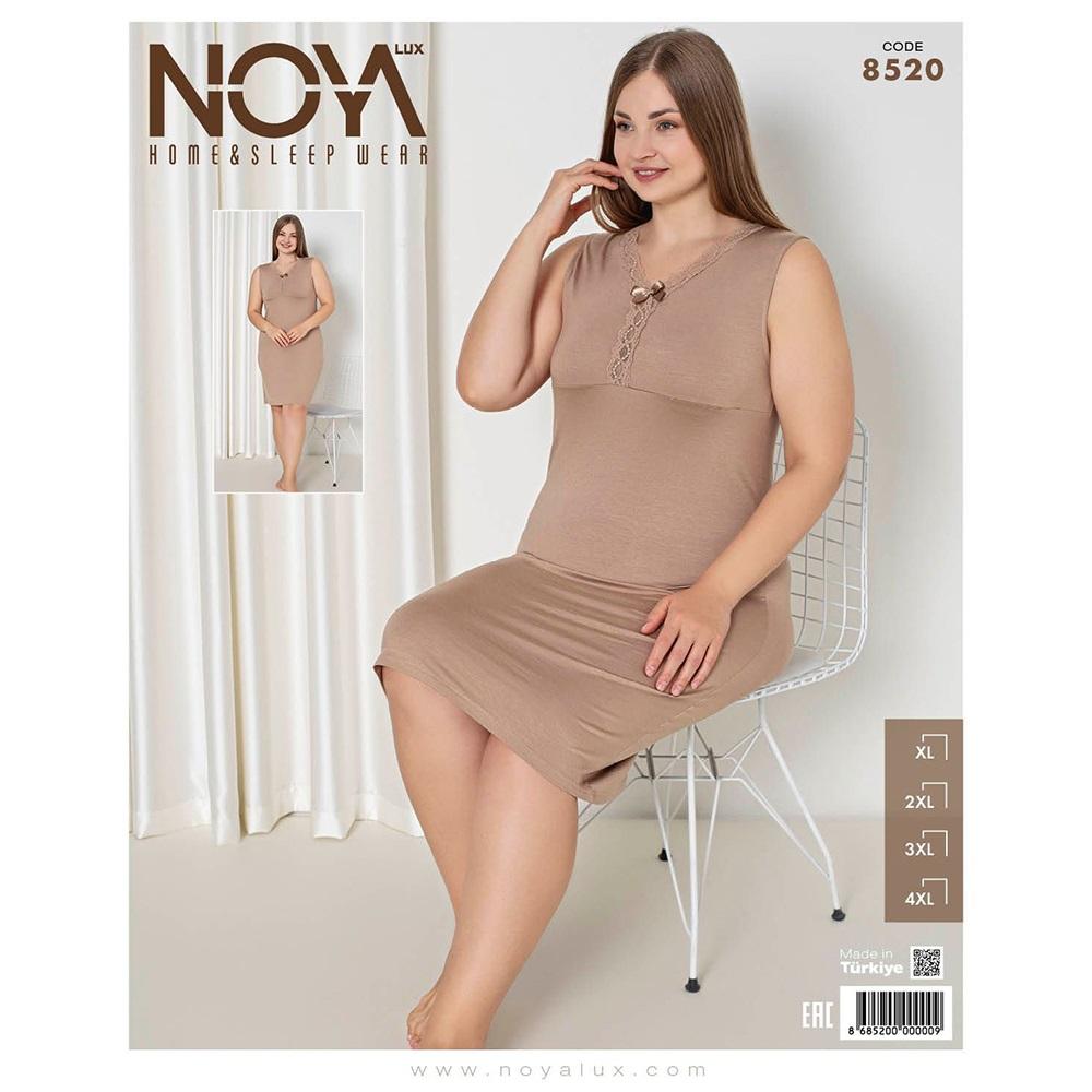 Noya Lüx 8520 Bayan Ring Viskon Battal Sıfır Kol Elbise Gecelik XL-4XL