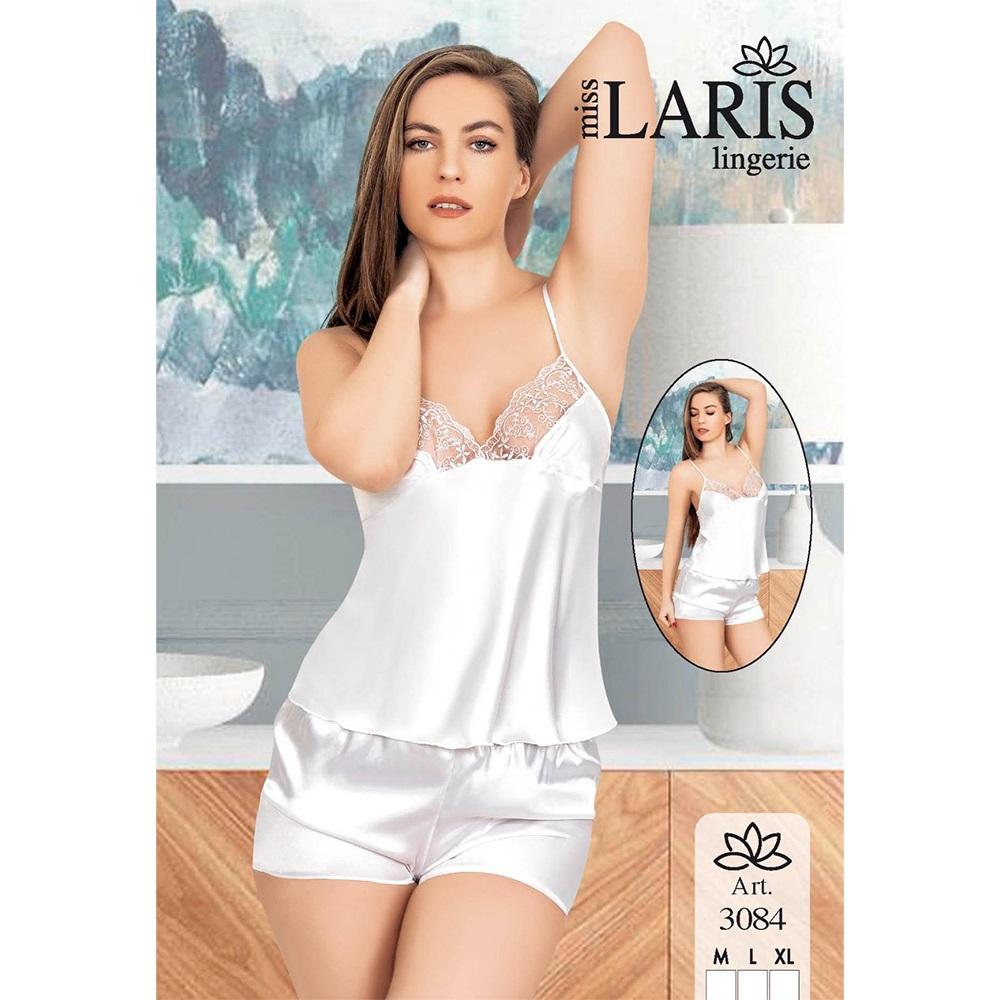 Miss Laris 3084 Bayan Dantelli Saten Şortlu Takım Gecelik