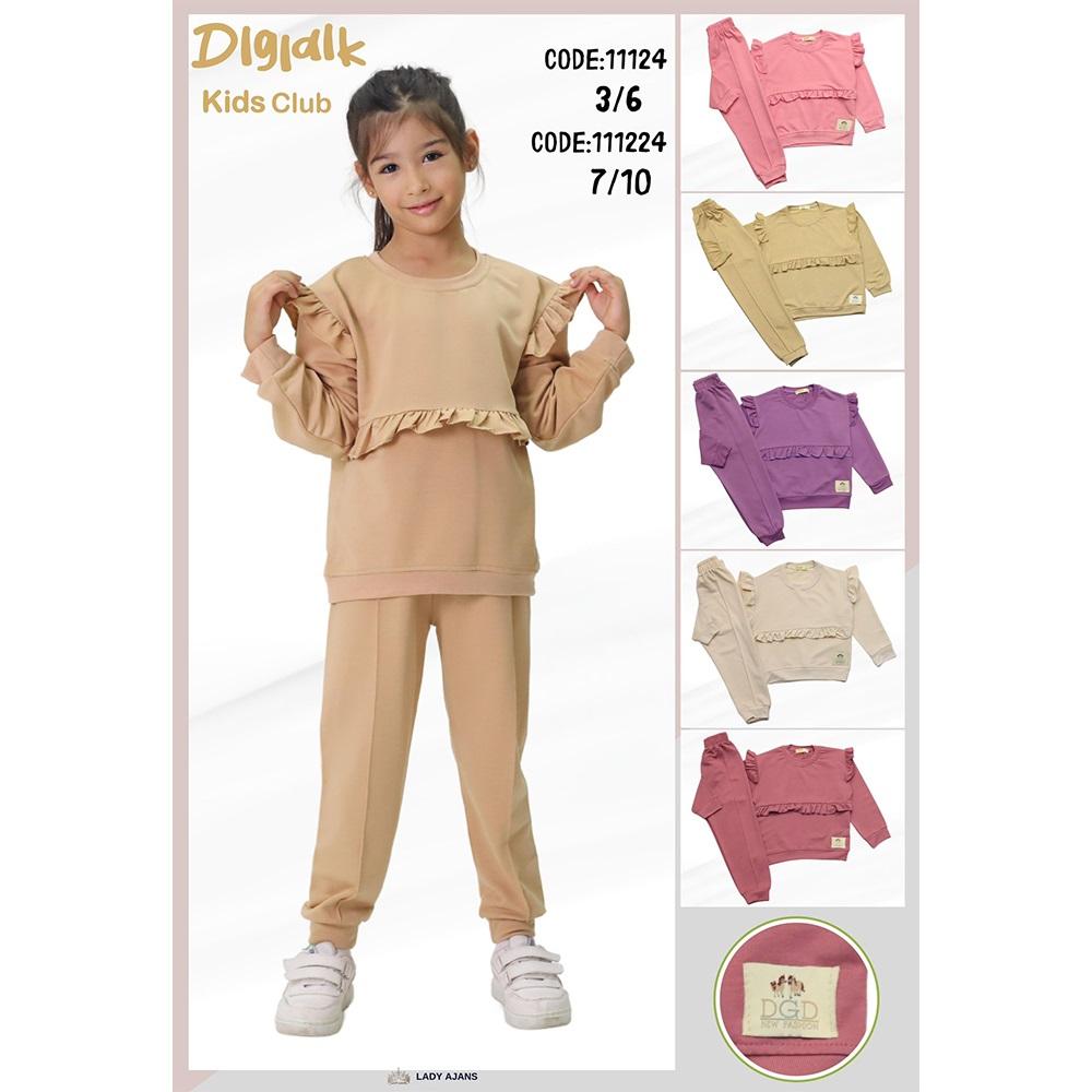 Dıgıdık Kids 11124 Kız Çocuk Penye 2 İp Büzgülü Takım 3-6 Yaş