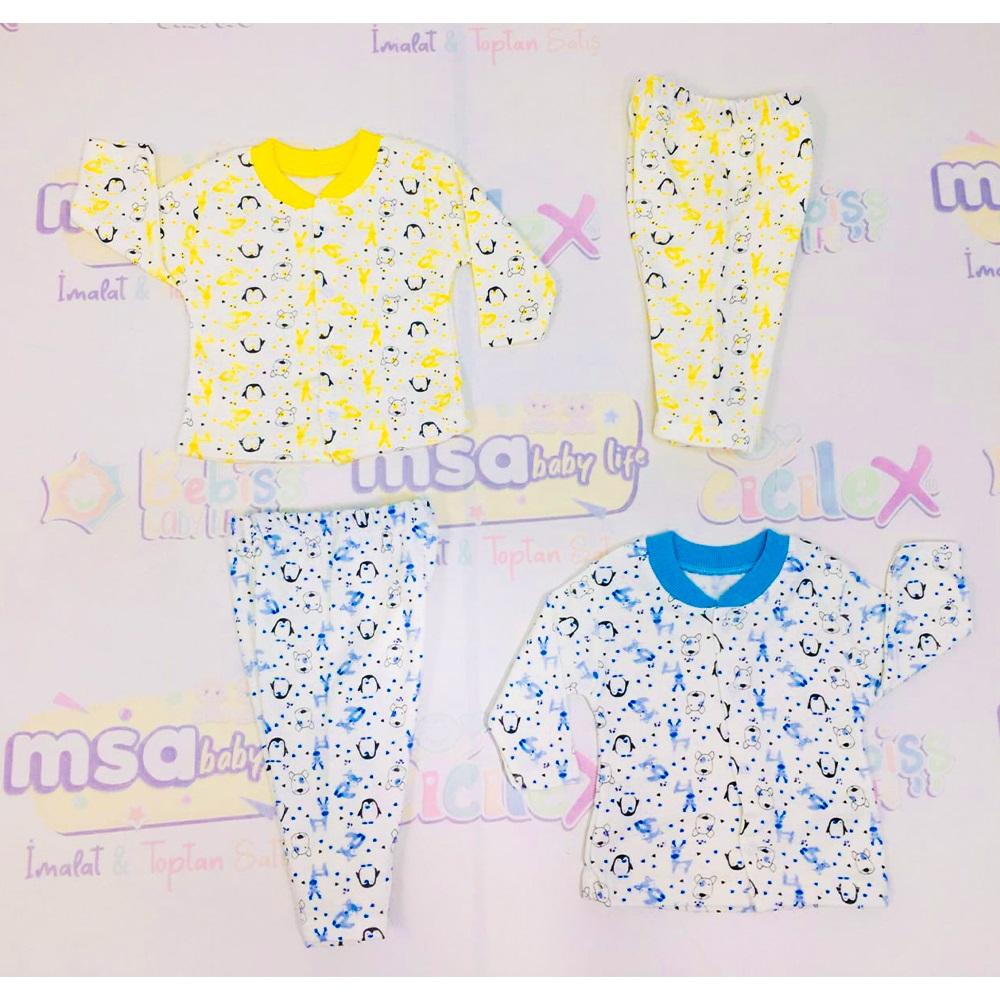 Bebişş 1200 Bebe Desenli Çıtçıtlı Pijama Takımı 3-6 Ay