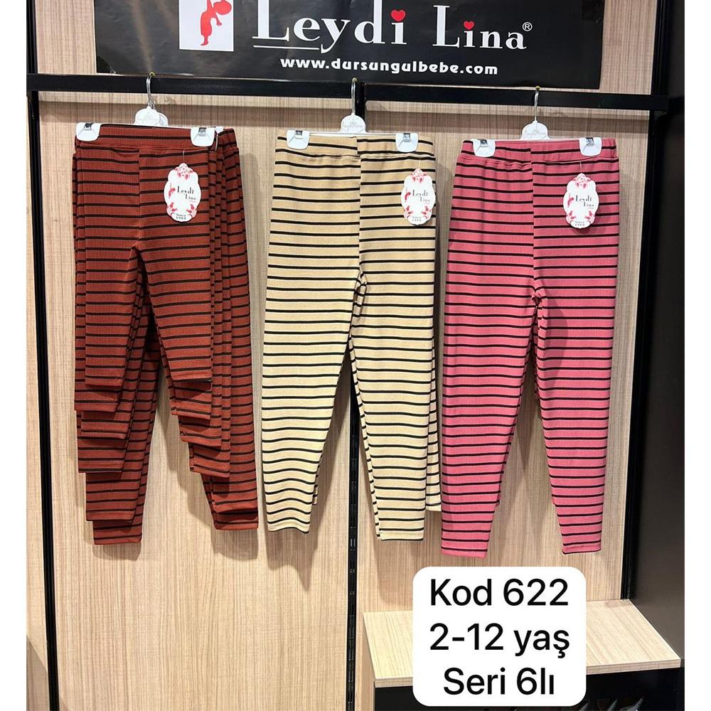 Leydi Lina 622 Kız Çocuk Çizgili Tayt 2-12 Yaş (6 Lı)