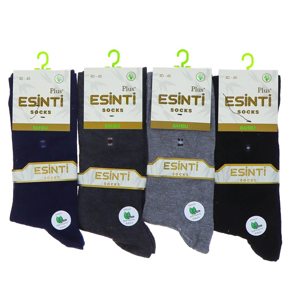 Esinti Plus Erkek Bambu Dikişsiz Desenli Likralı Soket Çorap