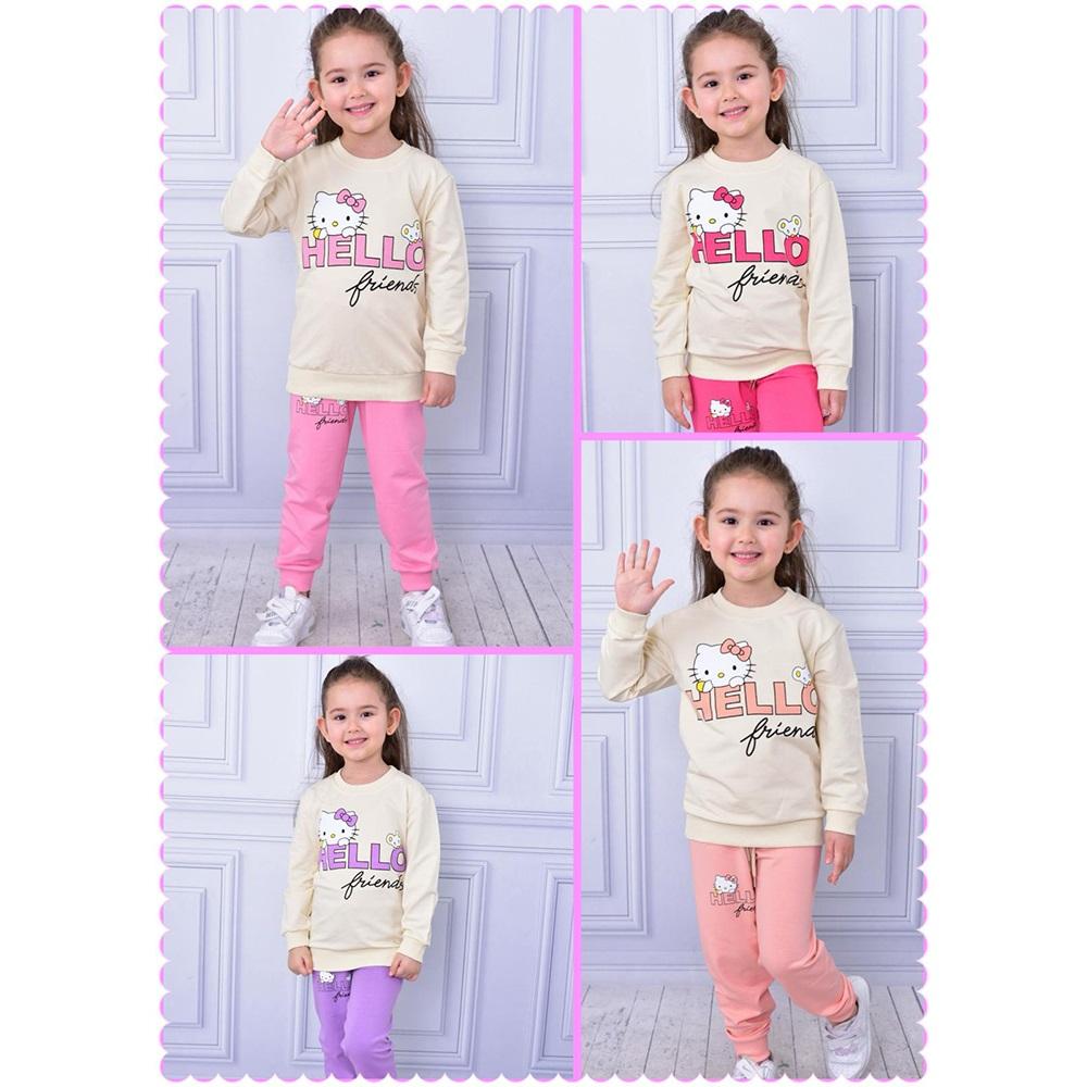 Beka Kids Kız Çocuk 2 İp Hello Kitty Baskılı Kanguru Cepli 2 Li Takım 1-4 Yaş