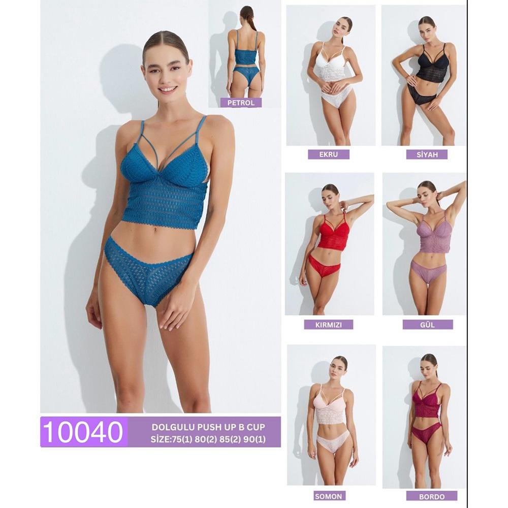 DP De Pier 10040 Bayan Full Dantelli Dolgulu Bralet Sütyen Takım 75-90