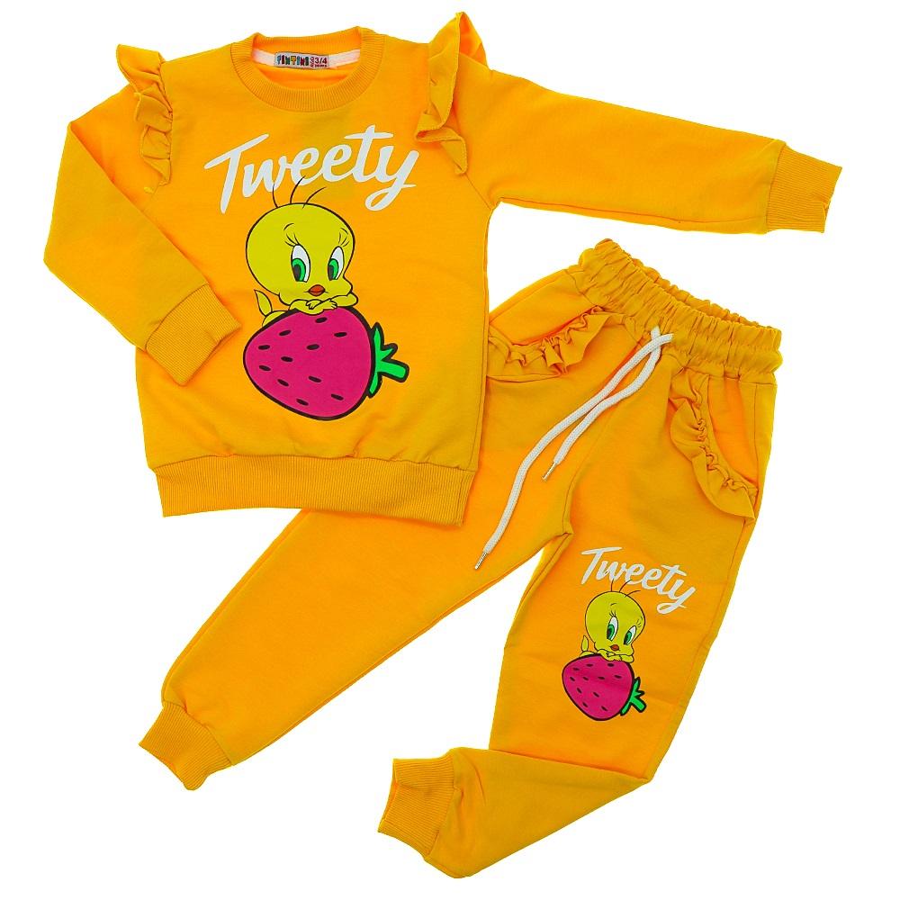 Tintini Kids Kız Çocuk 2 iP Penye Twetty Baskılı Takım 3-10 Yaş