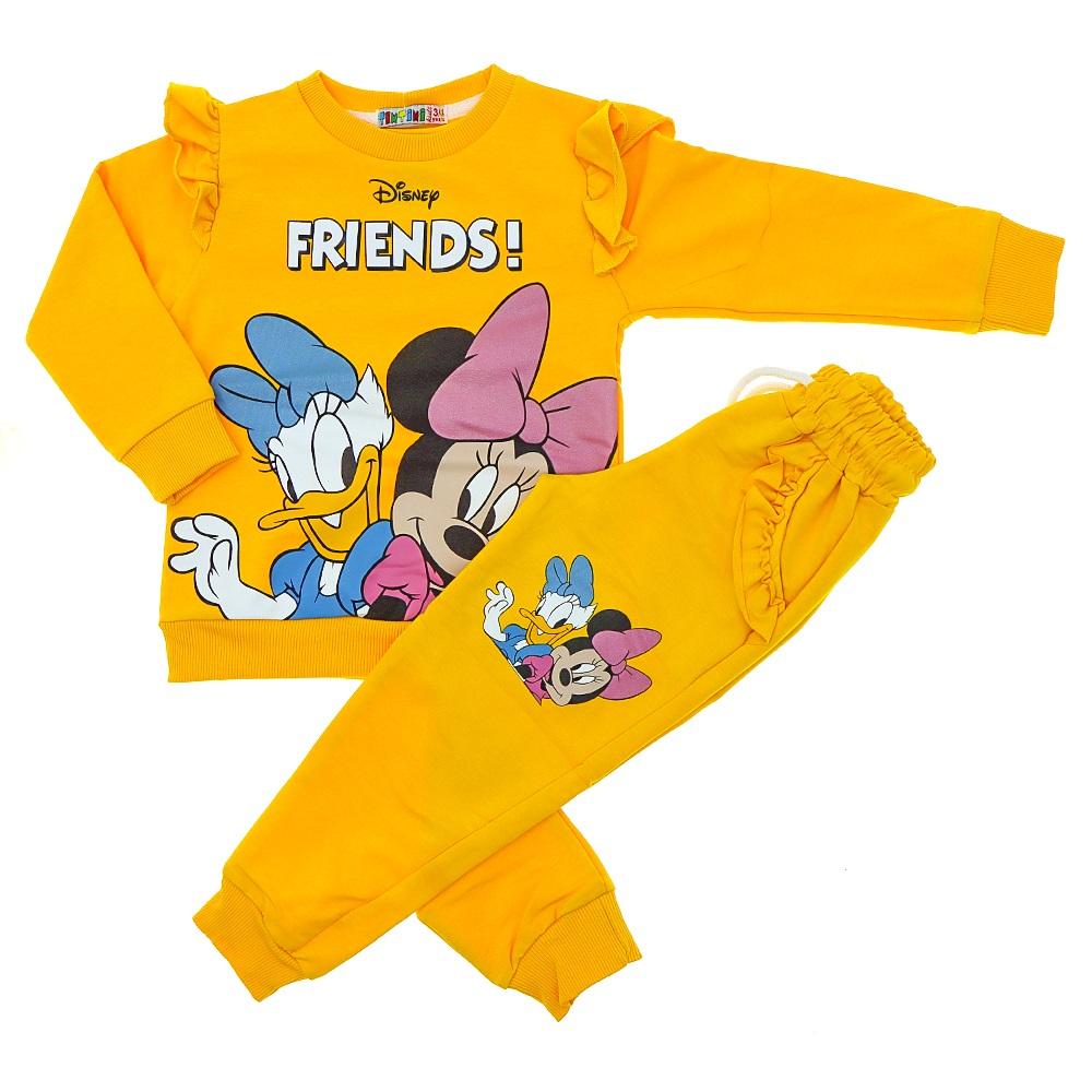 Tintini Kids Kız Çocuk 2 iP Penye Disney Friends Baskılı Takım 3-10 Yaş