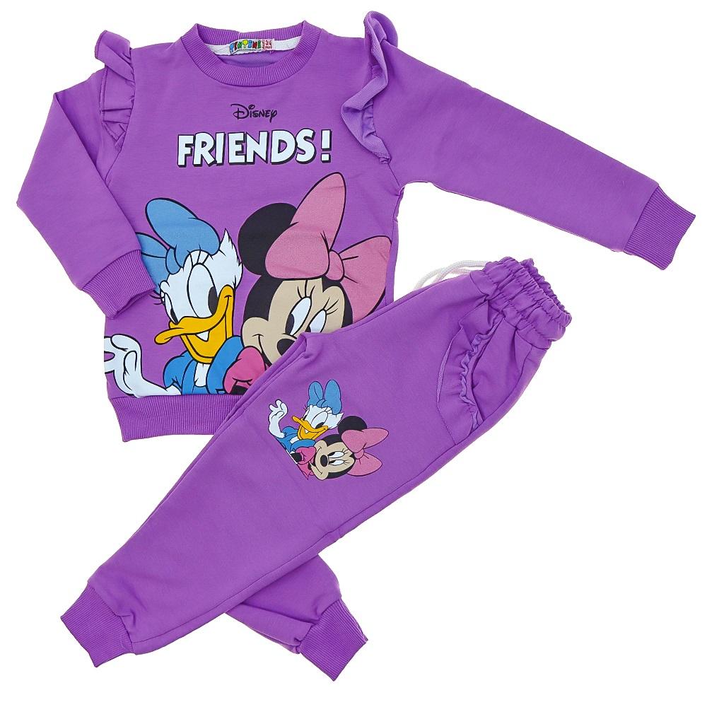 Tintini Kids Kız Çocuk 2 iP Penye Disney Friends Baskılı Takım 3-10 Yaş