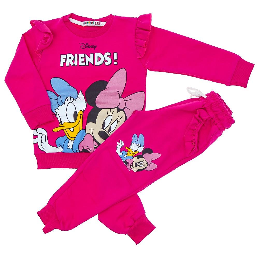 Tintini Kids Kız Çocuk 2 iP Penye Disney Friends Baskılı Takım 3-10 Yaş