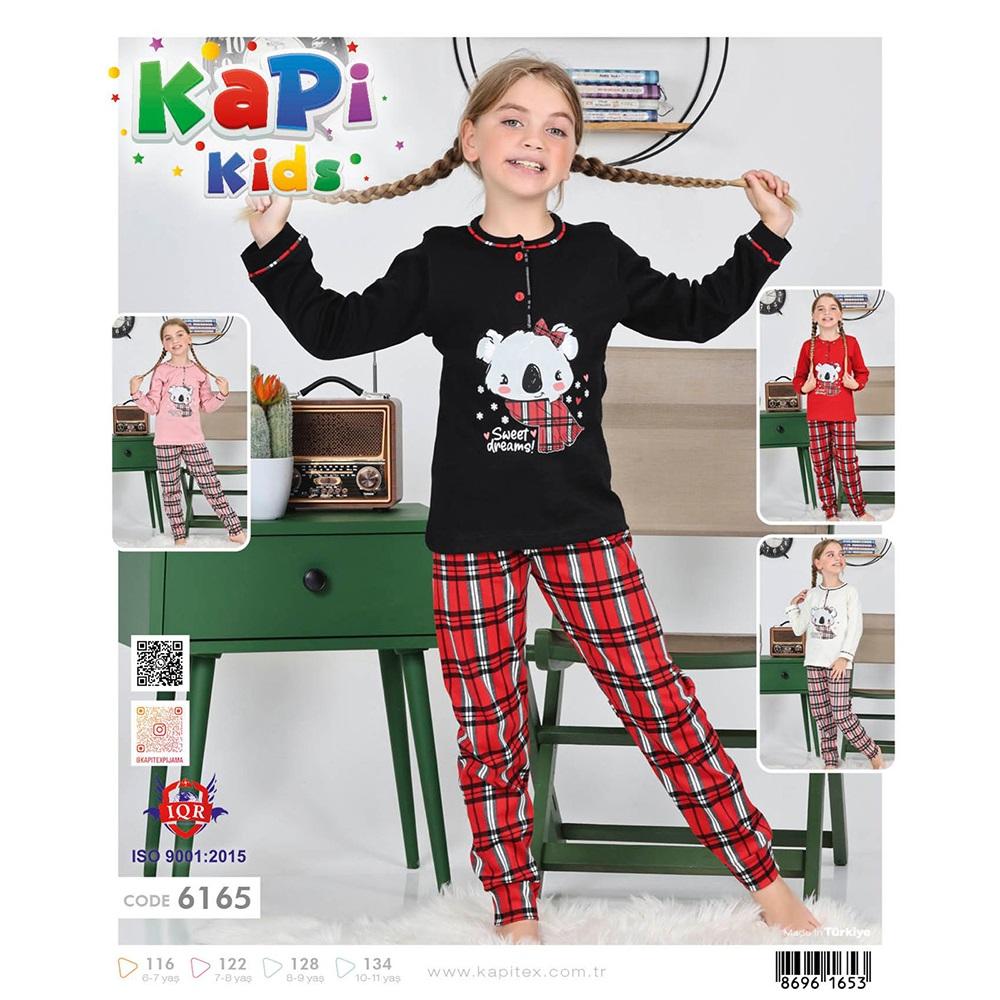 Kapi Kids 6165 Kız Çocuk Garson İnterlok Koala Baskılı Uzun Kol Pijama Takımı 6-7-10-11 Yaş