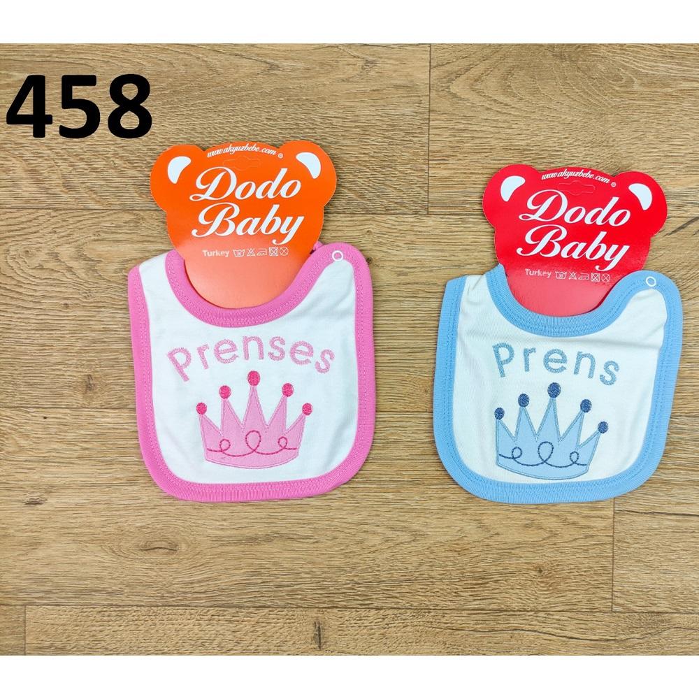 Dodo Baby 458 Bebe Prens & Prenses Nakışlı Çıtçıtlı Önlük 0-6 Ay