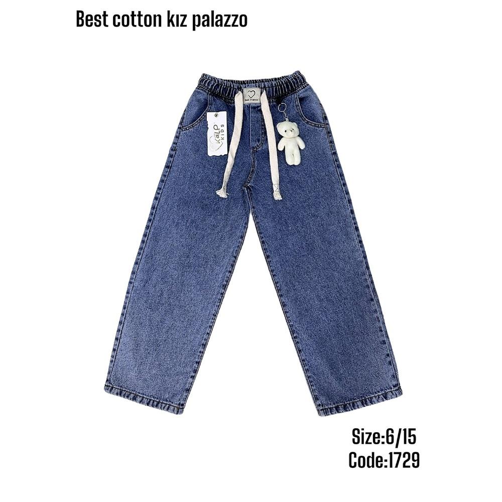 Kalp Kids 1729-1 Kız Çocuk Cotton Best Frıends Jeans Rock Kot Pantolon 6-10 Yaş