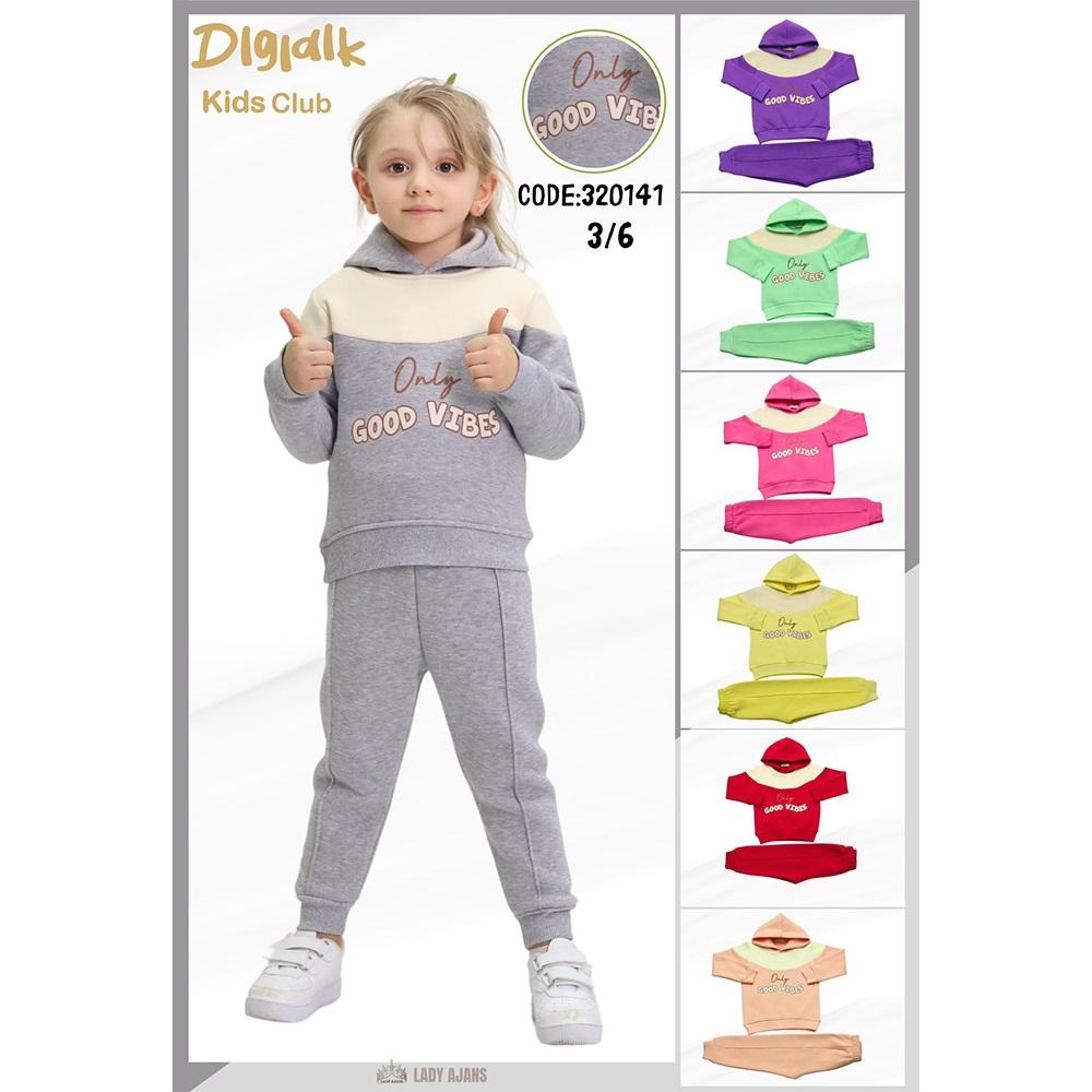 Dıgıdık Kids 320141 Kız Çocuk 3 İp Good Vıbes Baskılı Parçalı Takım 3-6 Yaş