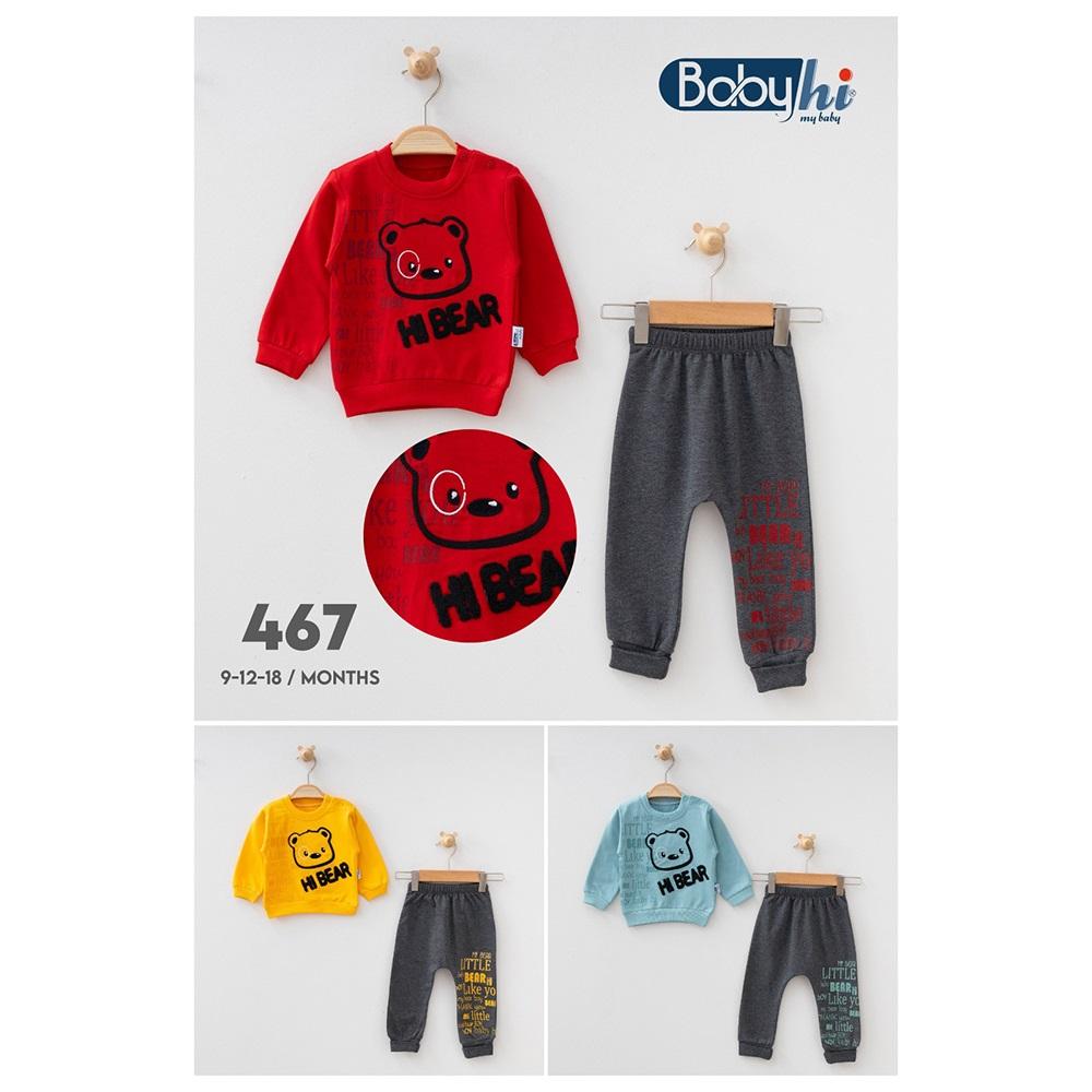 Baby Hi 467 Erkek Bebe Hi Bear Nakışlı Takım 6.9.18. Ay