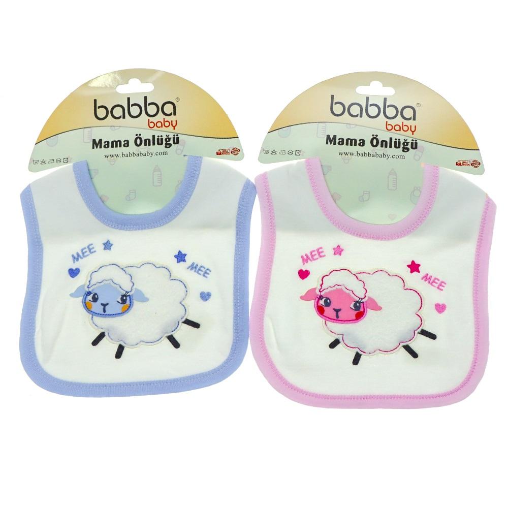 Babba Baby 0016 Bebe Coton Kuzu Nakışlı 6 Lı Mama Önlüğü 0-1 Yaş