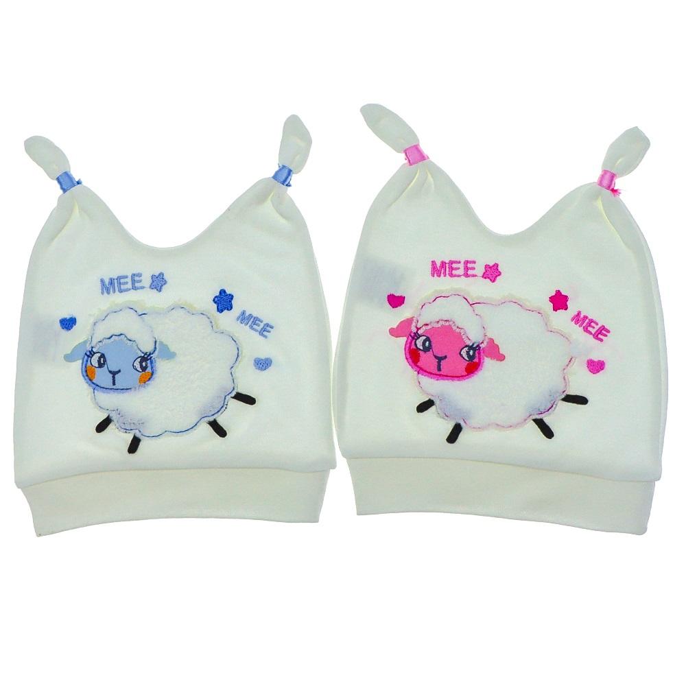 Babba Baby 0022 Bebe Coton Kuzu Nakışlı 12 Li Şapka 0-1 Yaş