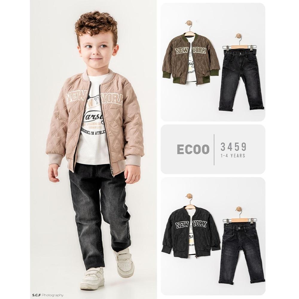 Ecoo Kids 3459 Erkek Çocuk Newyork Nakışlı Kapitoneli Montlu Takım 1-4 Yaş