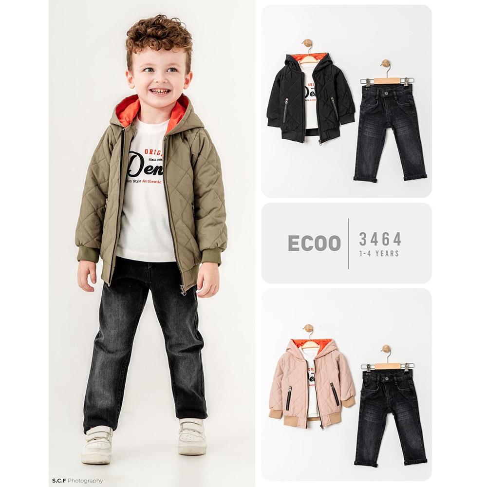 Ecoo Kids 3464 Erkek Çocuk Kapşonlu Kapitone Montlu Takım 1-4 Yaş