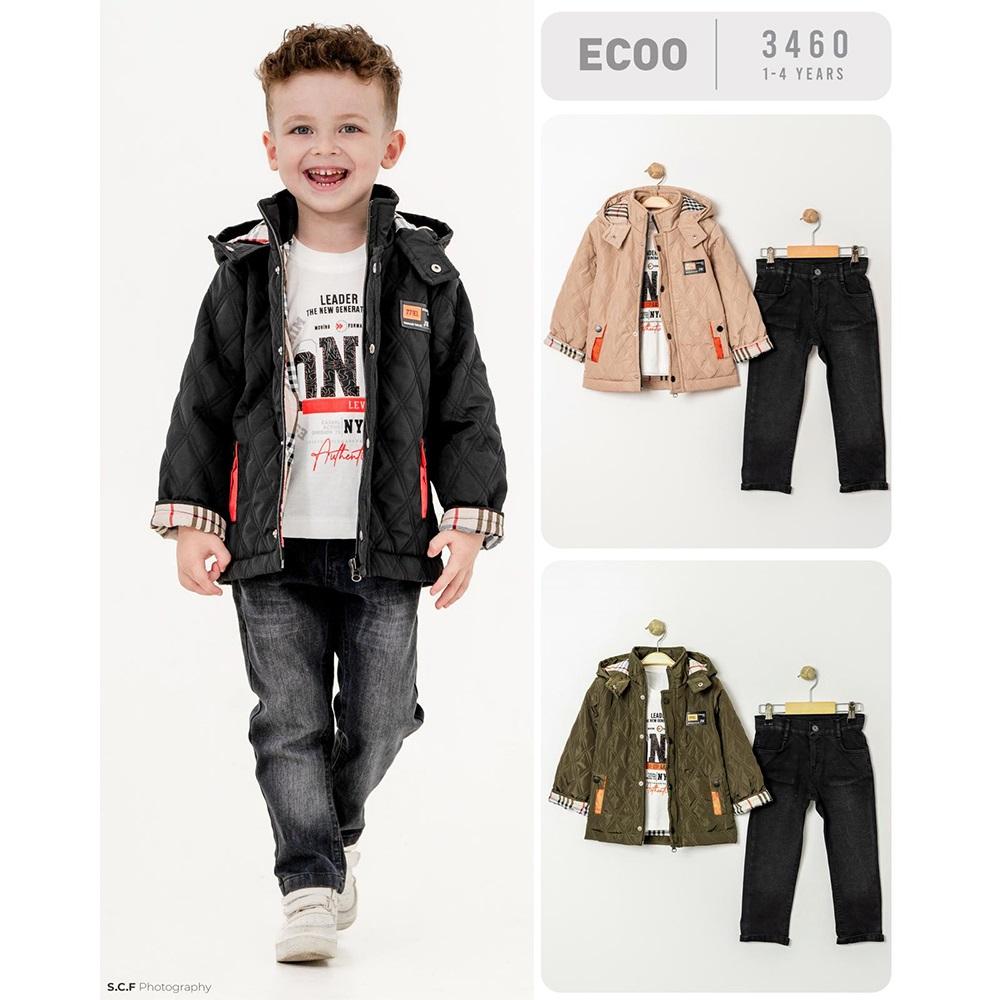 Ecoo Kids 3460 Erkek Çocuk Kapşonlu Kapitone Montlu Takım 1-4 Yaş