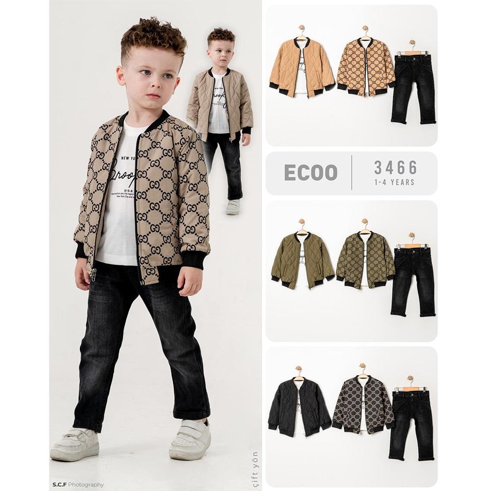 Ecoo Kids 3466 Erkek Çocuk Çift Taraflı Kapitone Montlu Takım 1-4 Yaş