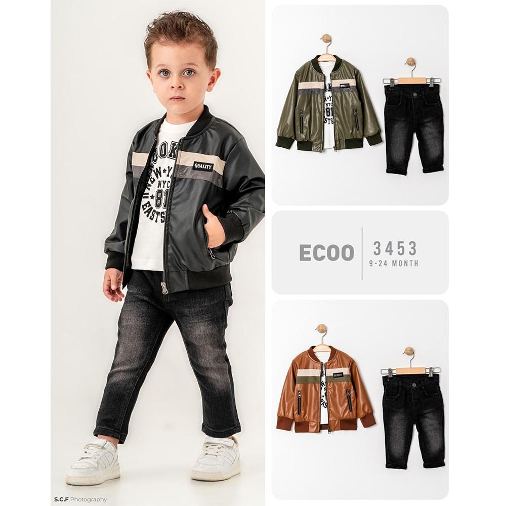 Ecoo Kids 3453 Erkek Çocuk Deri Montlu Takım 9-24 Ay