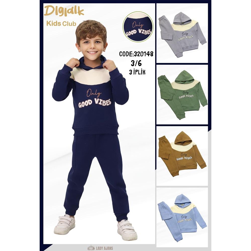 Dıgıdık Kids 320148 Erkek Çocuk 3 İp Good Vıbes Baskılı Parçalı Takım 3-6 Yaş