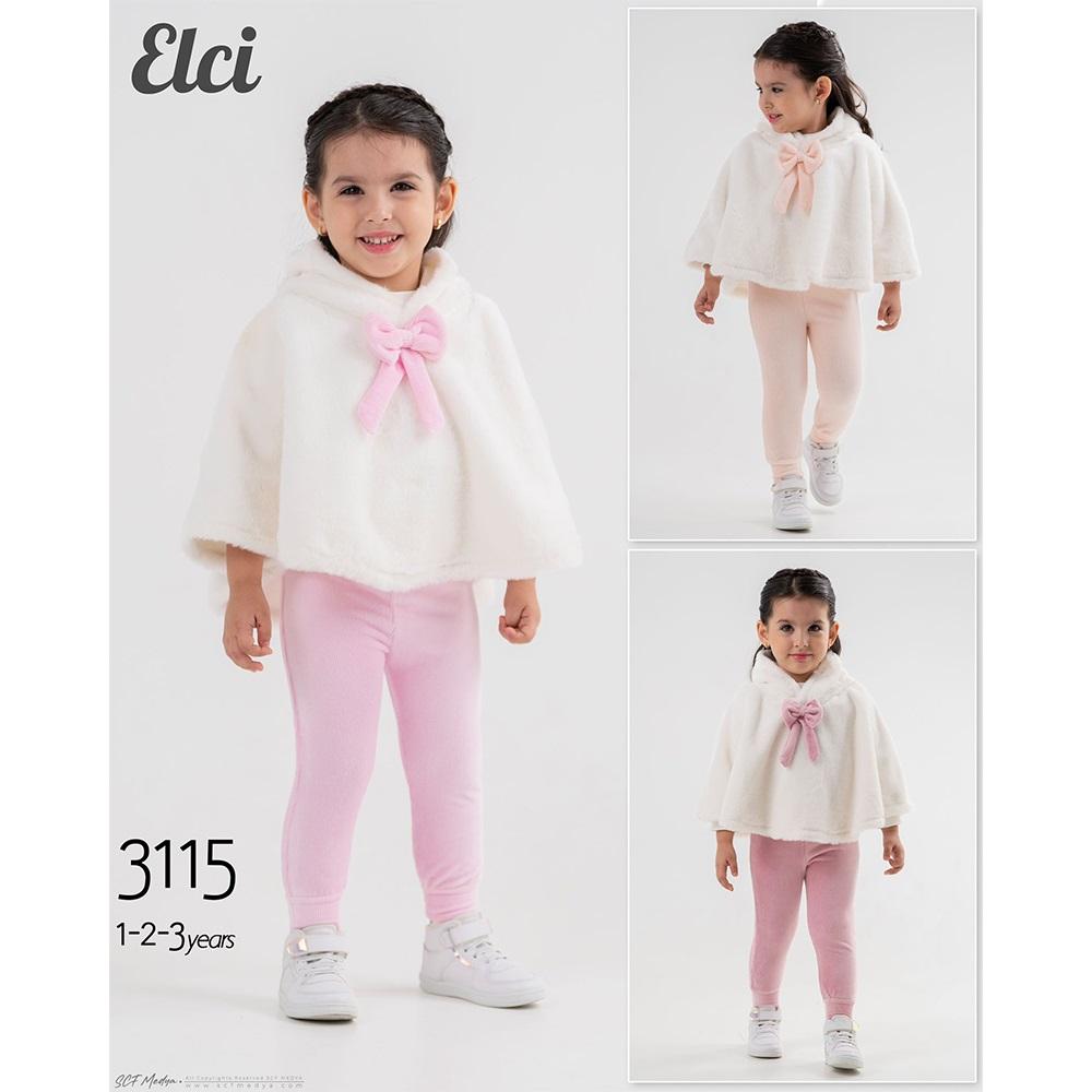 Elci 3115 Bebe Peluş Pelerin Takım 1-3 Yaş