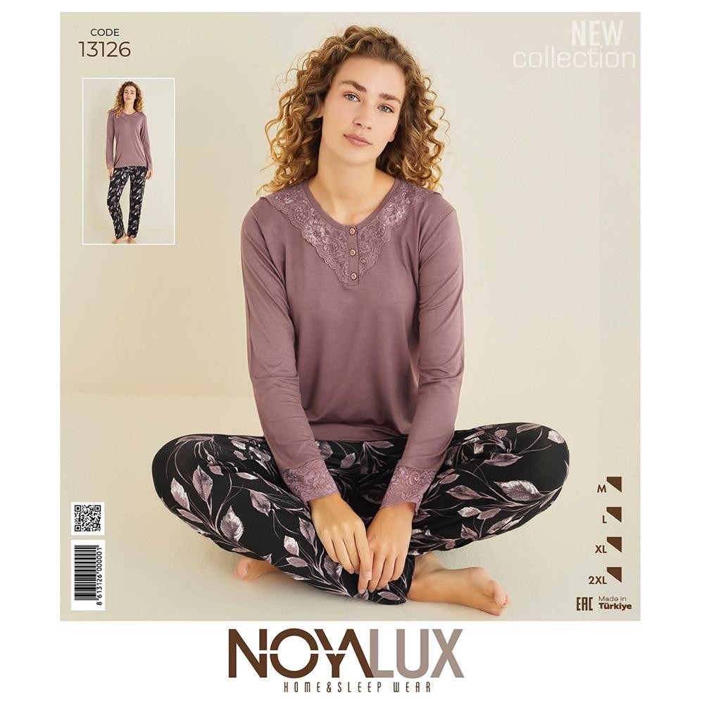 Noya Lux 13126 Bayan Ring Viskon Dantelli Pijama Takımı M-2XL