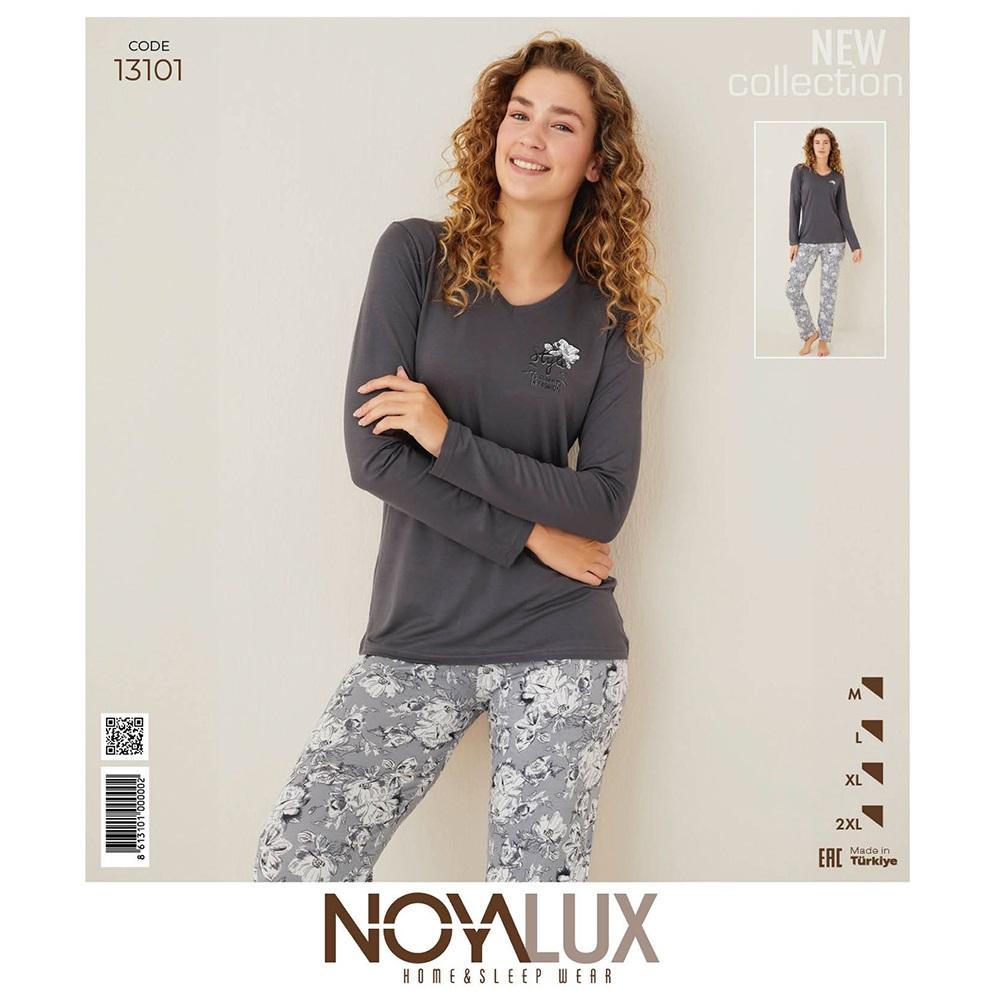 Noya Lux 13101 Bayan Ring Viskon V Yaka Pijama Takımı M-2XL