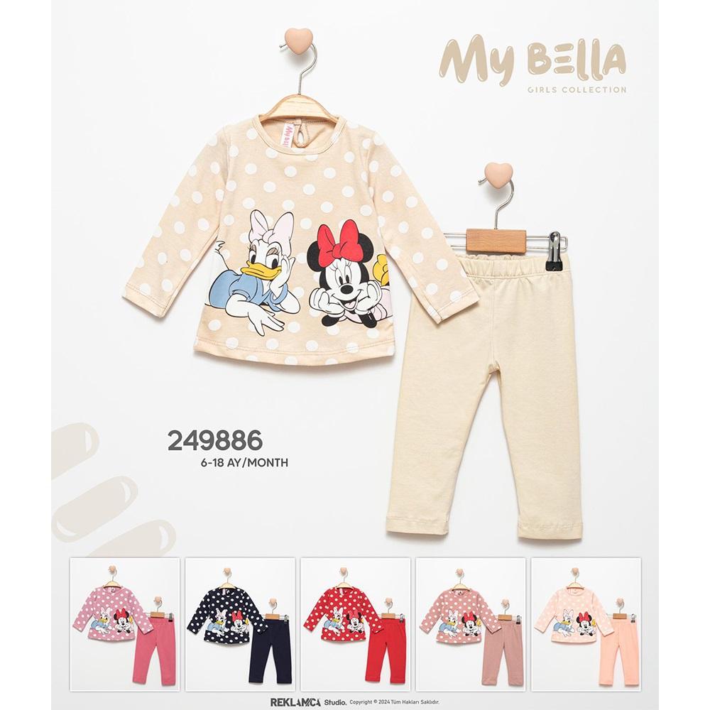 My Bella 249886 Kız Bebe Minnie Mouse & Daisy Baskılı Takım 6-18 Ay