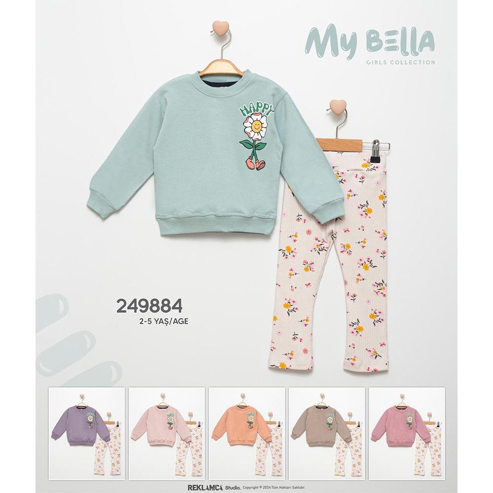 My Bella 249884 Kız Çocuk Penye Happy Papatya Takım 2-5 Yaş