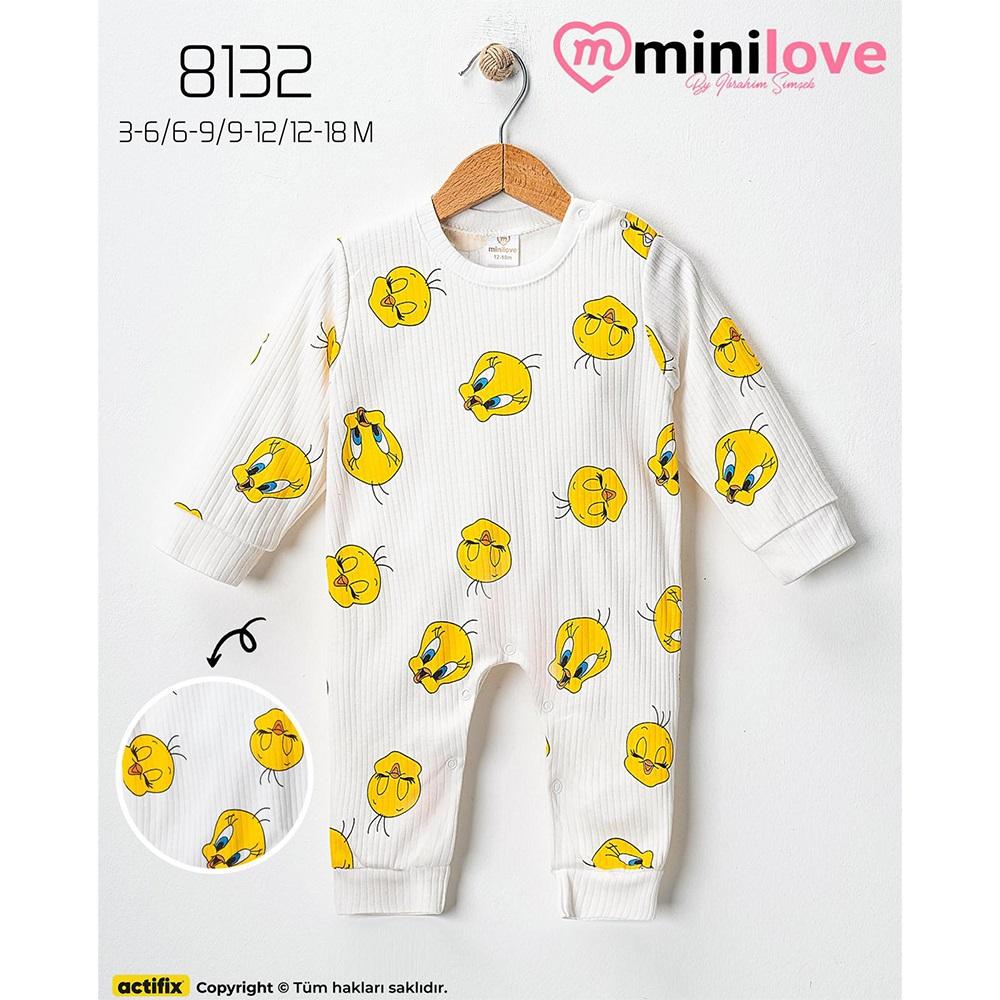 Mini love 8132 Bebe Raporlu Twetty Baskılı Tulum 3-18 Ay