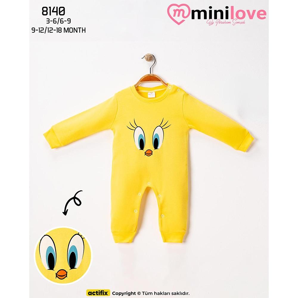 Mini love 8140 Bebe Penye Civ Civ Baskılı Tulum 3-18 Ay