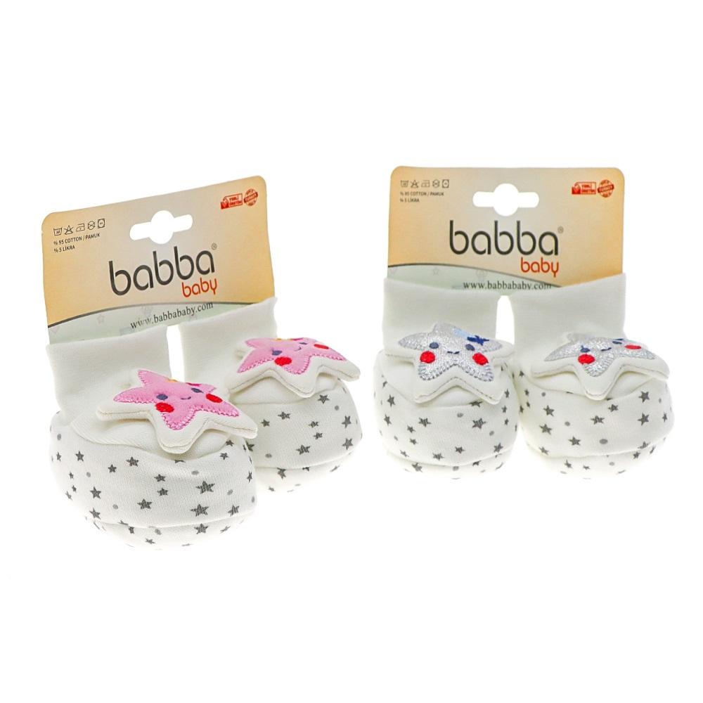 Babba Baby 0025 Bebe Penye 12 Li Yıldızlı Patik 0-3 Ay