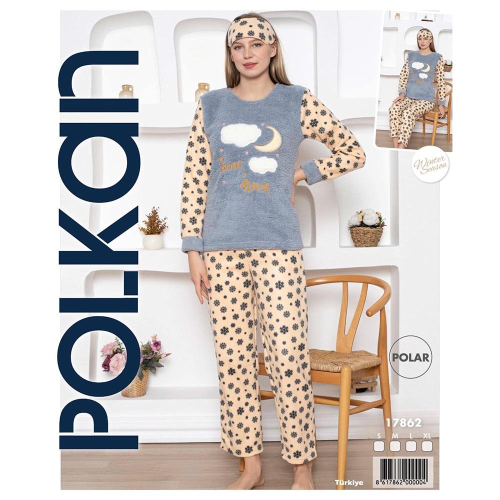 Polkan 17862 Bayan U.Kol Polar Pijama Takımı S-XL