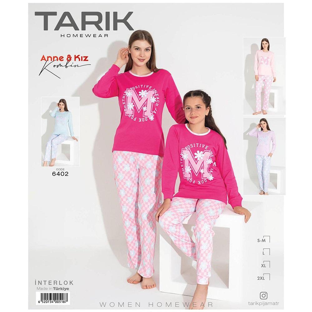 Tarık 6402 Bayan İnterlok U Kol Pijama Takımı S-2XL