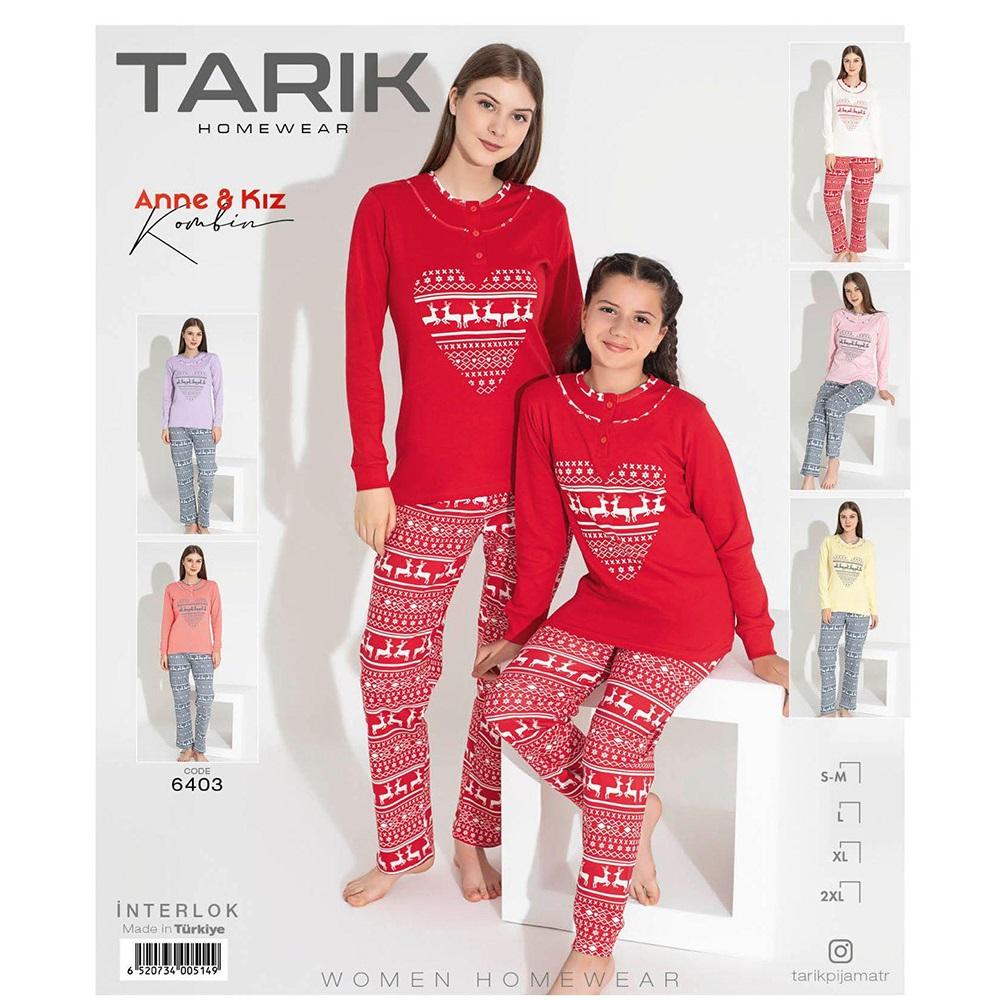 Tarık 6403 Bayan İnterlok U Kol Pijama Takımı S-2XL