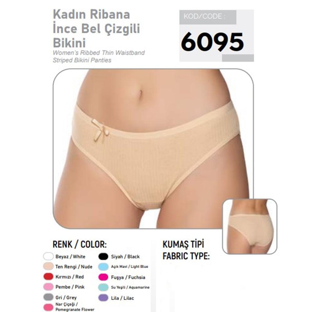 Gümüş 6095 Bayan Ribana Çizgili Bikini