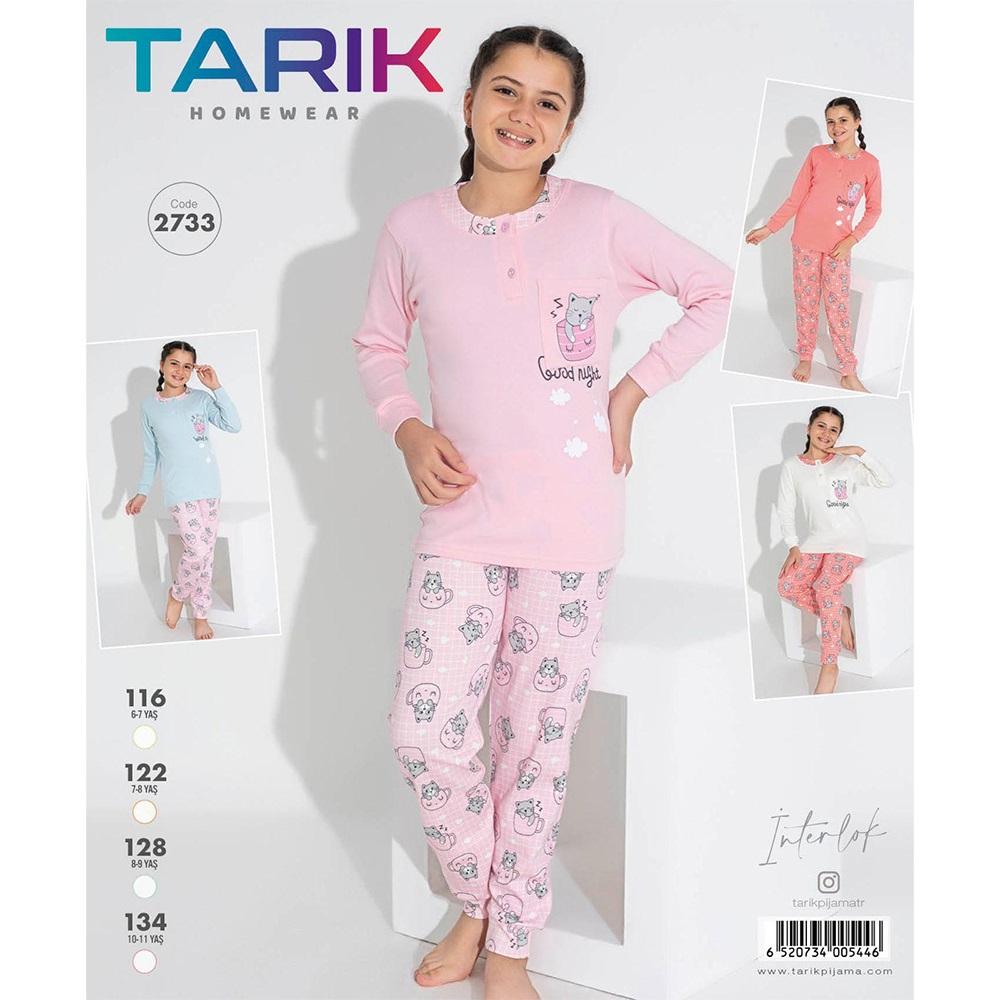 Tarık 2733 Kız Çocuk İnterlok Good Night Baskılı Pijama Takımı 6-11 Yaş