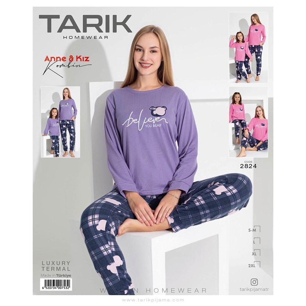 Tarık 2824 Bayan Termal Nakışlı Pijama Takımı S-2XL