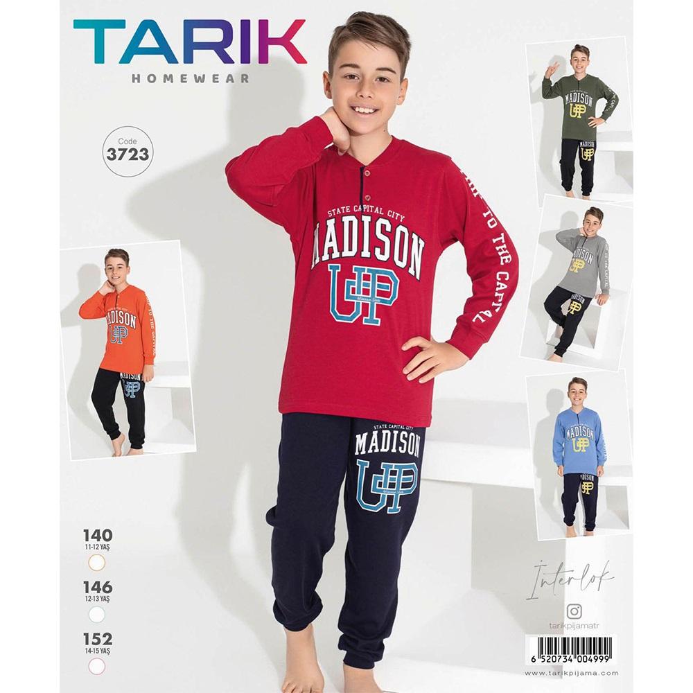 Tarık 3723 Erkek İnterlok Çocuk Madison Bas Pijama Takımı 11-15 Yaş