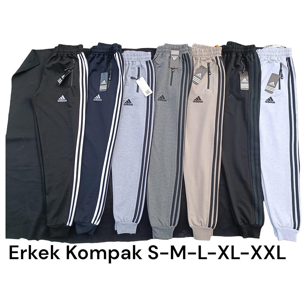 Baran Erkek 1905 Kompak Adidas Nakışlı Manşetli Paça Şeritli Eşofman Alt S-2XL