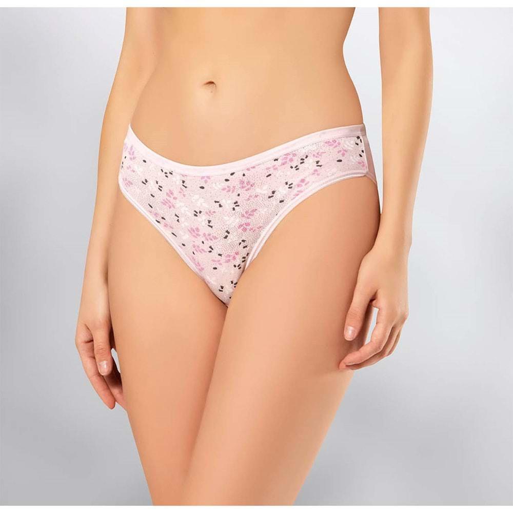 Kota 5004 Bayan Desenli Bikini XXL - Somon Desenli